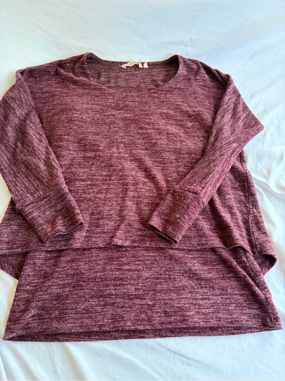 Soft Surroundings Marled Plum Long Sleeve Top